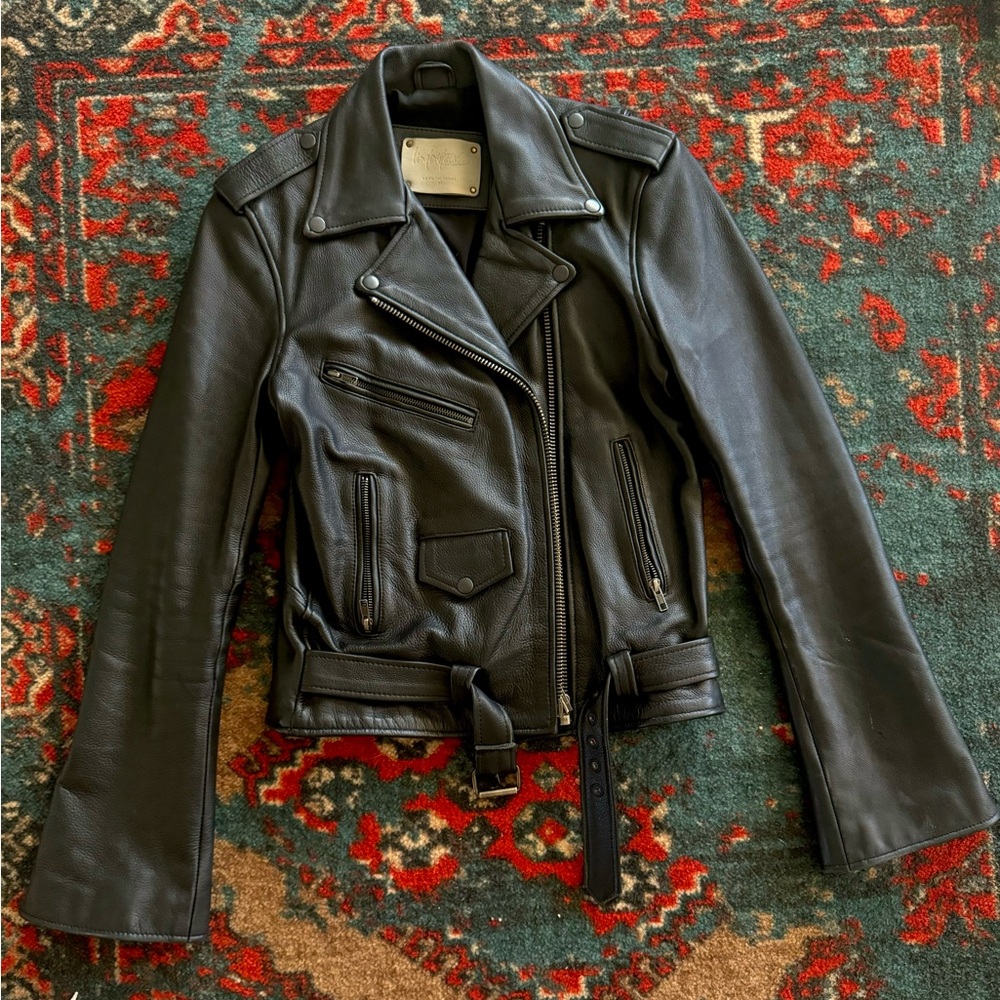 Understated Leather Bell Sleeve Jacket
